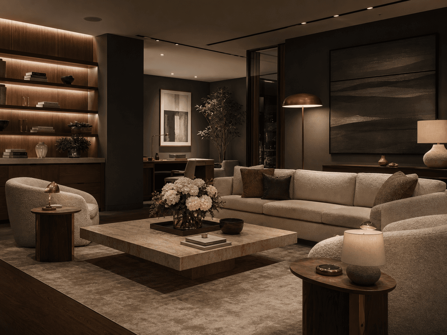 Premium lounge and work-ready living environment for long-stay teams